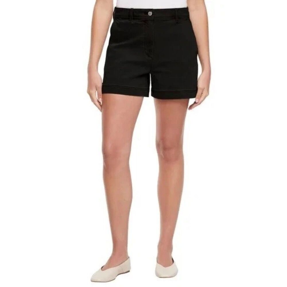NEW Banana Republic Womens Size 12 Cotton Blend Everyday Shorts Black Stretch 4"